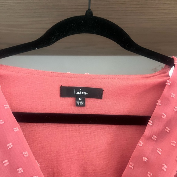 LULUS Next to You Rusty Rose Swiss Dot Ruffled Midi
Dress - Picture 8 of 8